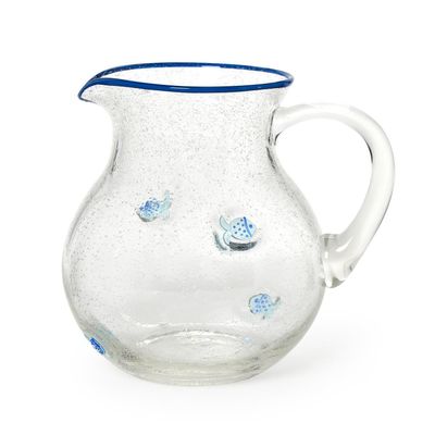 Fish Pitcher w/ Hand Painted Rim