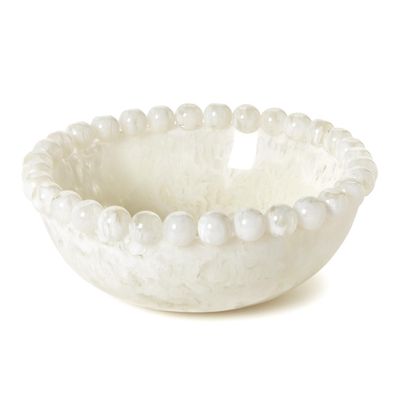Modern Pop White Beaded Rim Bowl