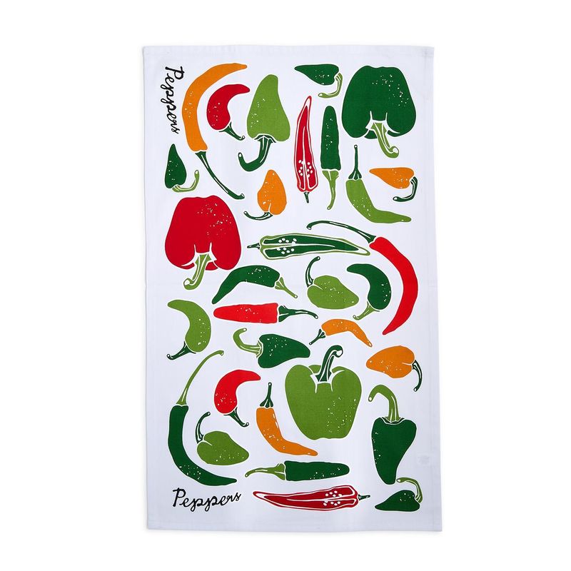 Garden Harvest Peppers Dish Towels