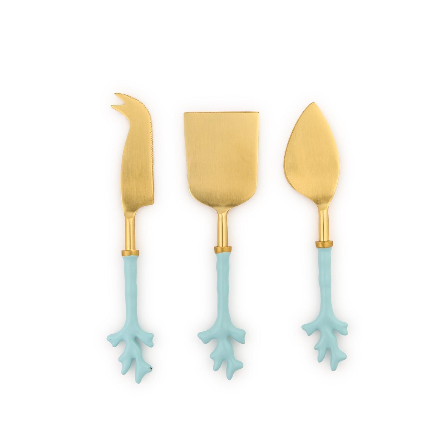 Seafoam Coral Cheese Knifes (S/3)
