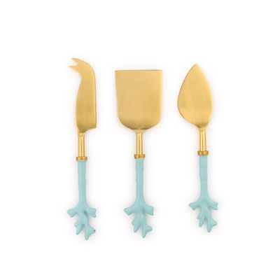 Seafoam Coral Cheese Knifes (S/3)