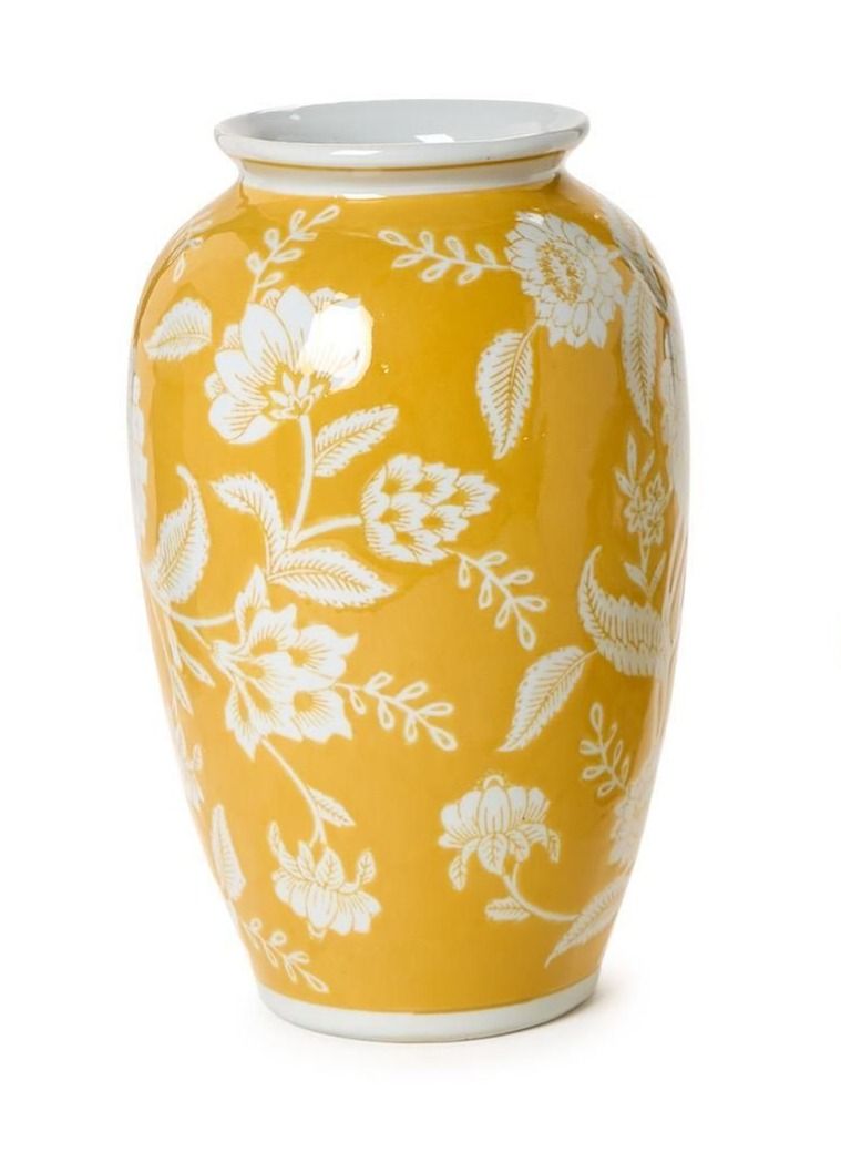 Yellow Floral Vase, Style: - Design A