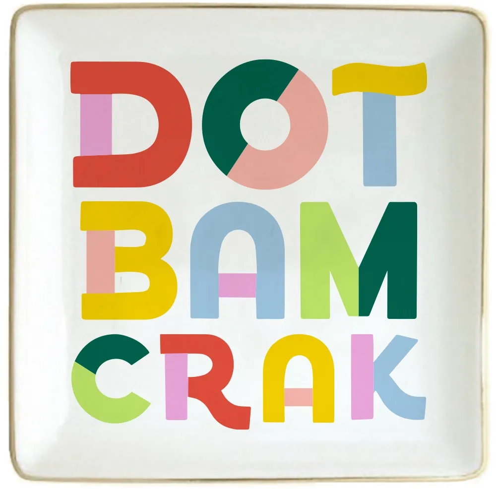 Dot Bam Crack Ceramic Trinket Tray