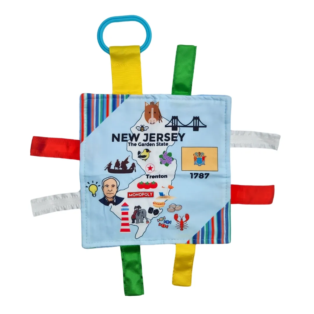 NJ Baby Learning Crinkle Tag 8"X 8" Toy