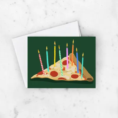 Pizza Birthday Greeting Card