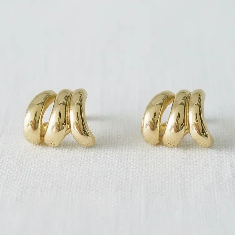 Gold-Toned Abstract Geometric Stud Earrings