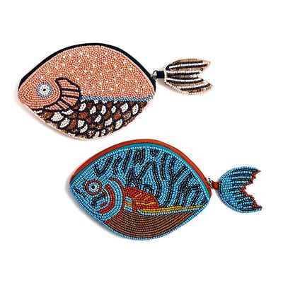 Fish Shaped Embellished Pouch -