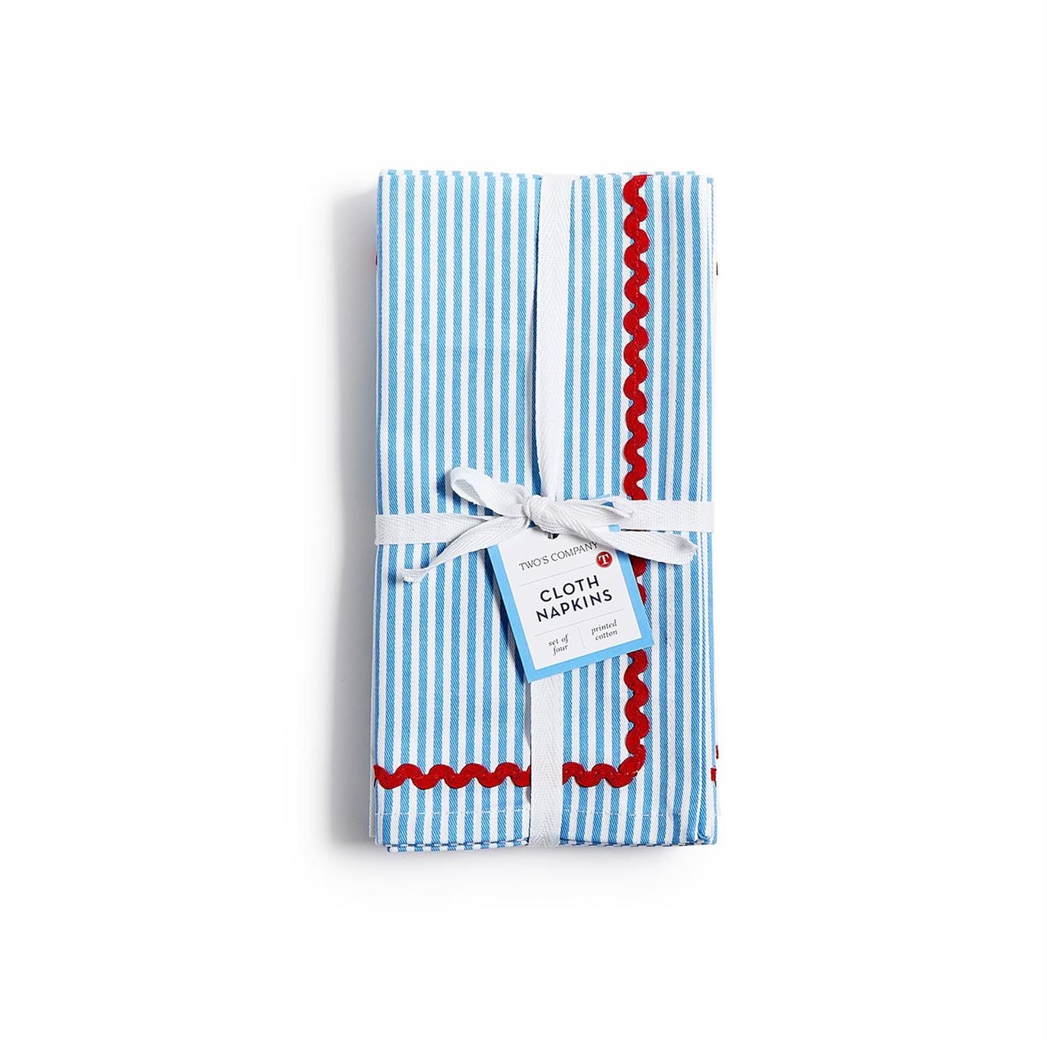 Blue Stripe Dinner Napkins (S/4)