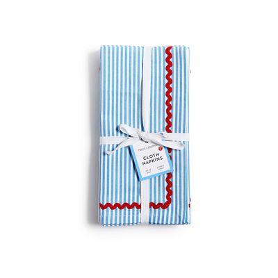 Blue Stripe Dinner Napkins (S/4)