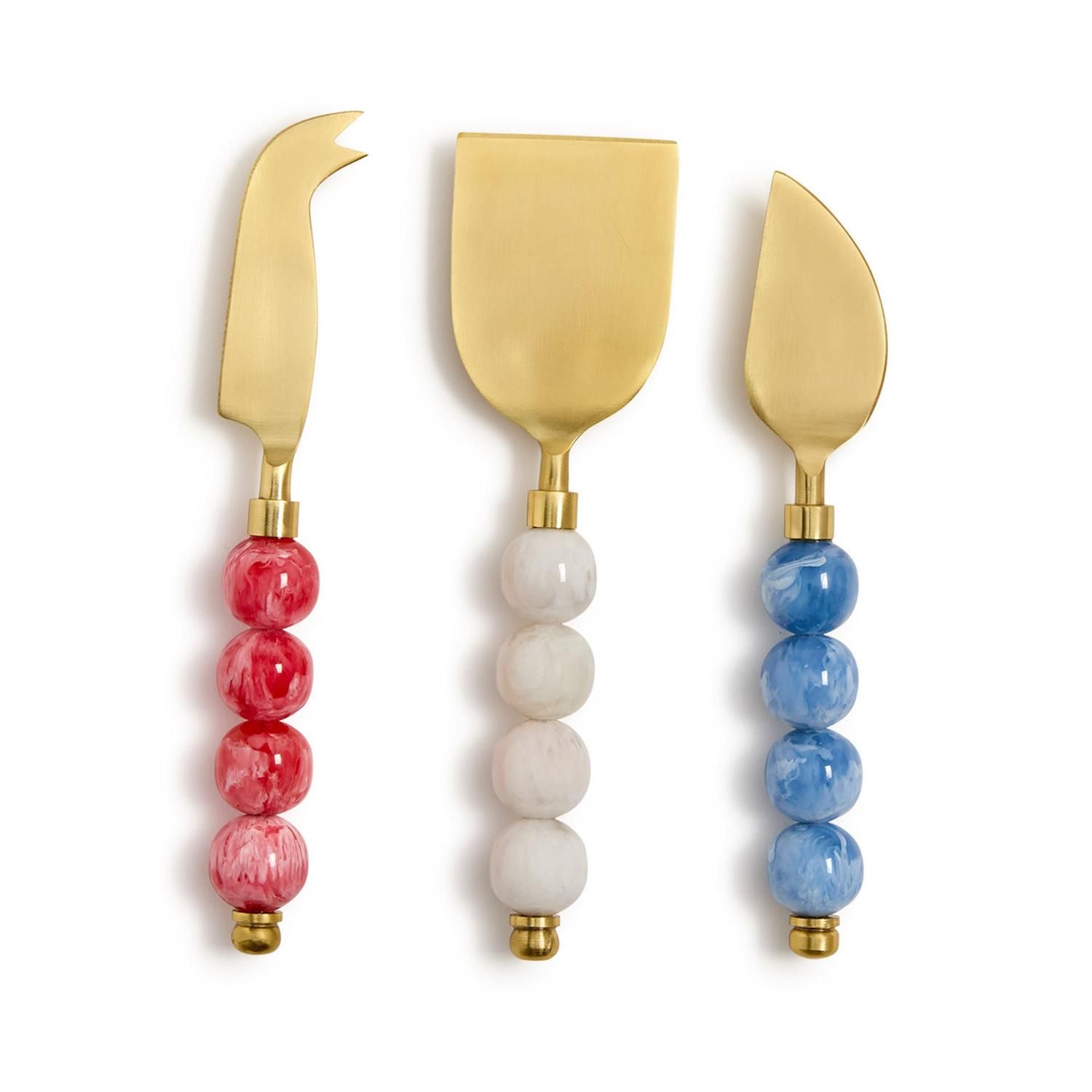 Red, White, &amp; Blue Cheese Knives (S/3)