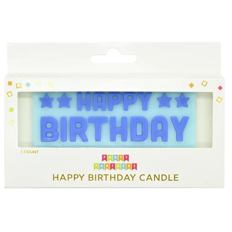 Block Candle Set - Birthday Blue