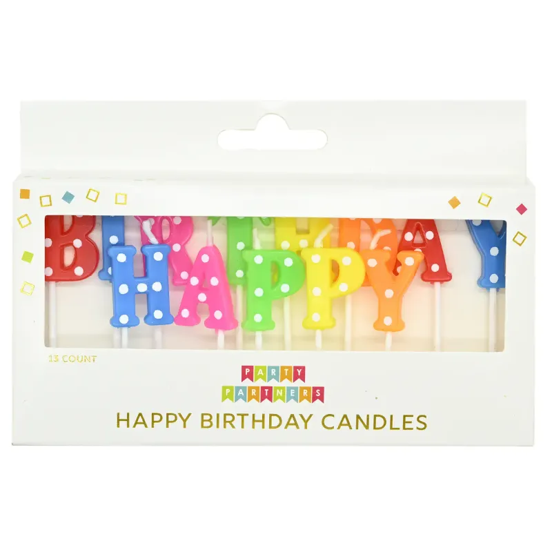 Happy Birthday Candle Set (Dots)