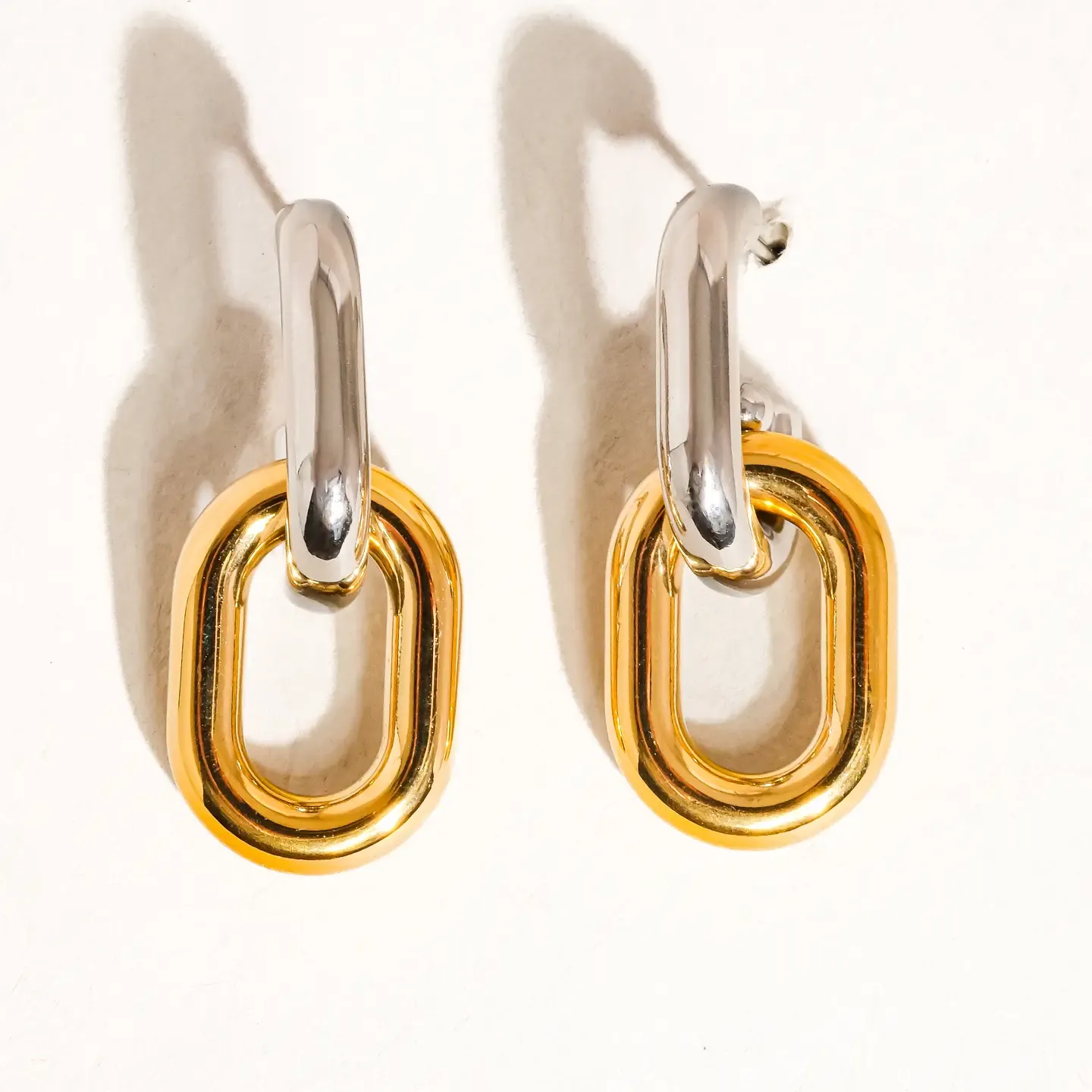 Jaxon Non-Tarnish Double Chain Earring (18K)