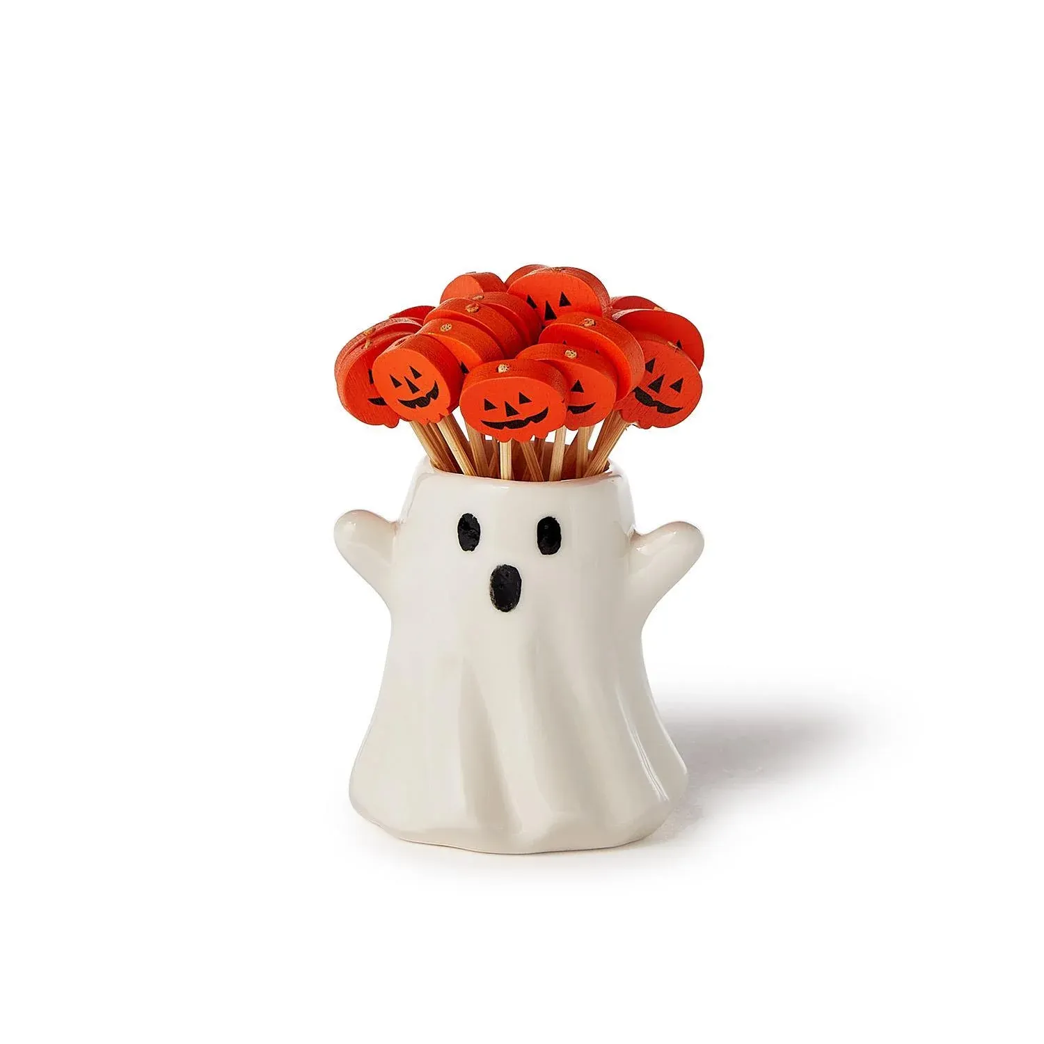 Ghost Pick Holder w/ Jack-o'-Lanterns Picks (20 pc)