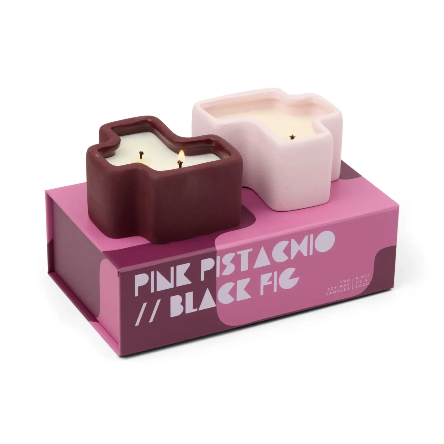 Jigsaw 4 oz Candle Boxed Set, Scent: - Pink Pistachio &amp; Black Fig