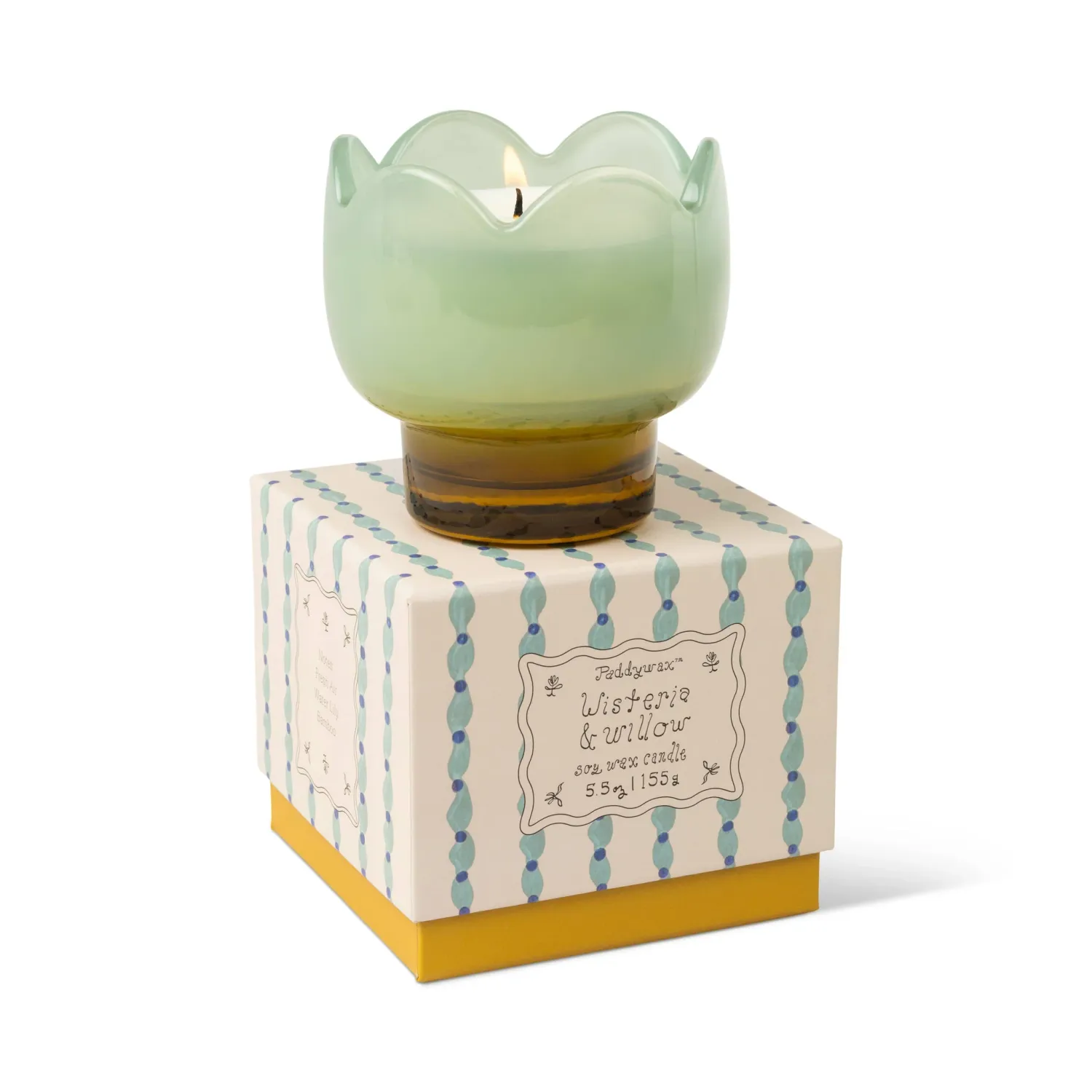 Tulip Glass 5.5oz Candle, Scent: Wisteria &amp; Willow