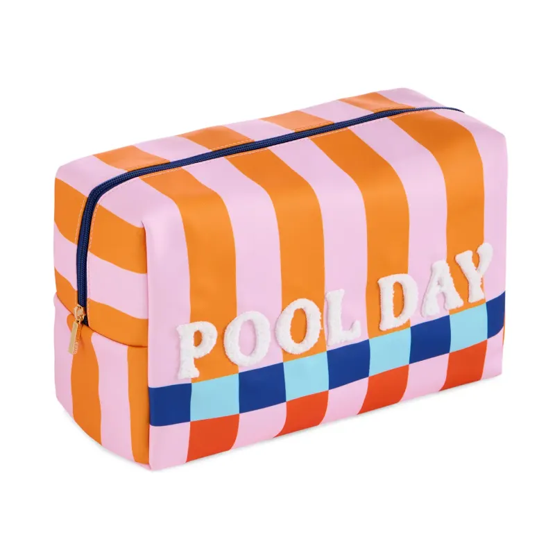 "Pool Day" Oversized Zip Pouch