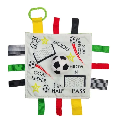 Soccer Baby Learning Lovey Tag Toy 10" X 10"