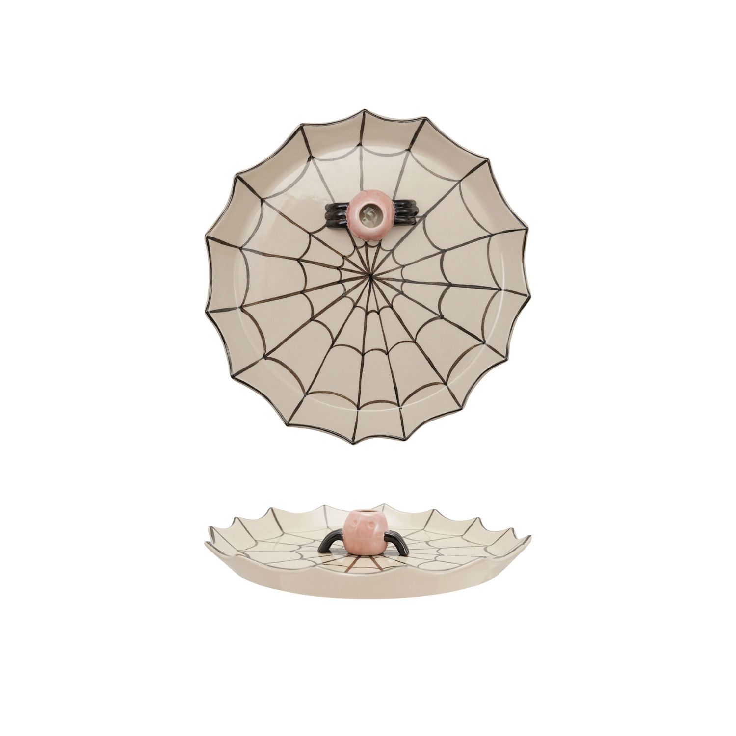 Spider Web Shaped Platter w/ Toothpick Holder
