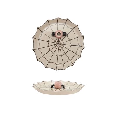 Spider Web Shaped Platter w/ Toothpick Holder