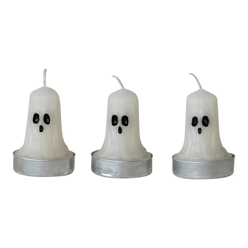 Unscented Ghost Shaped Tealights in Box (S/9)