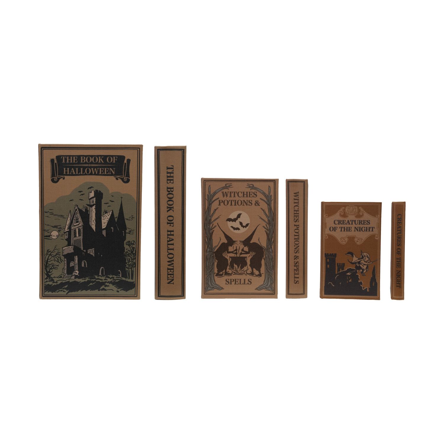 Linen Halloween Book Storage Box -