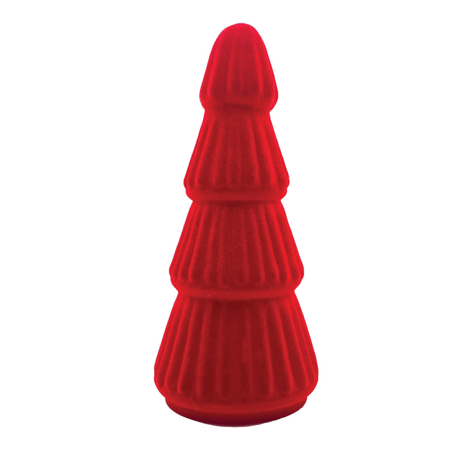 Embossed Flocked Glass Tree -, Size: S