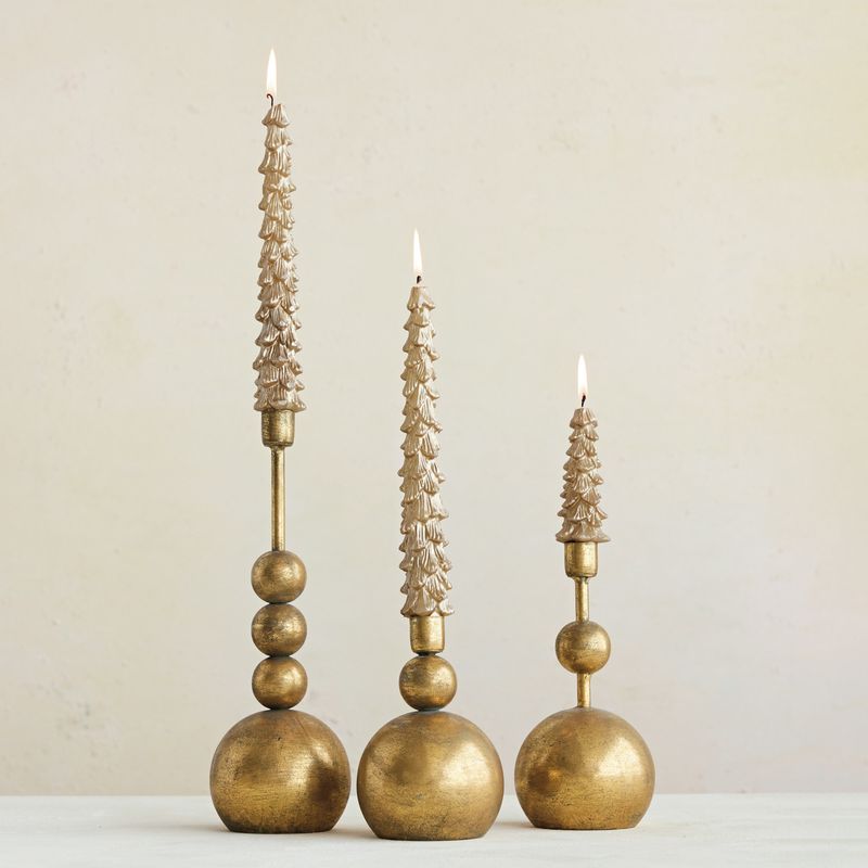 Antique Gold Metal Ball Taper Holder