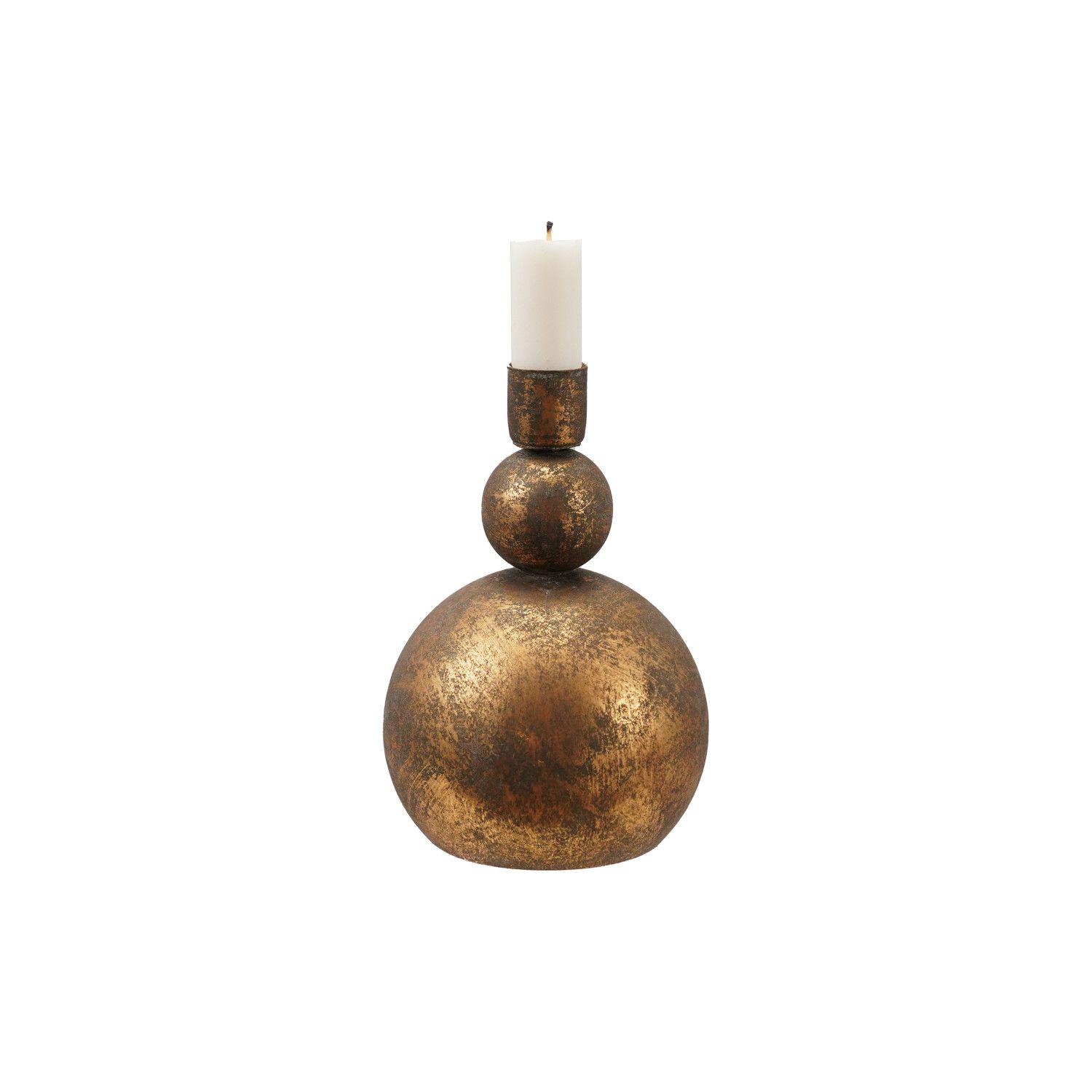 Antique Gold Metal Ball Taper Holder, Size: (S)