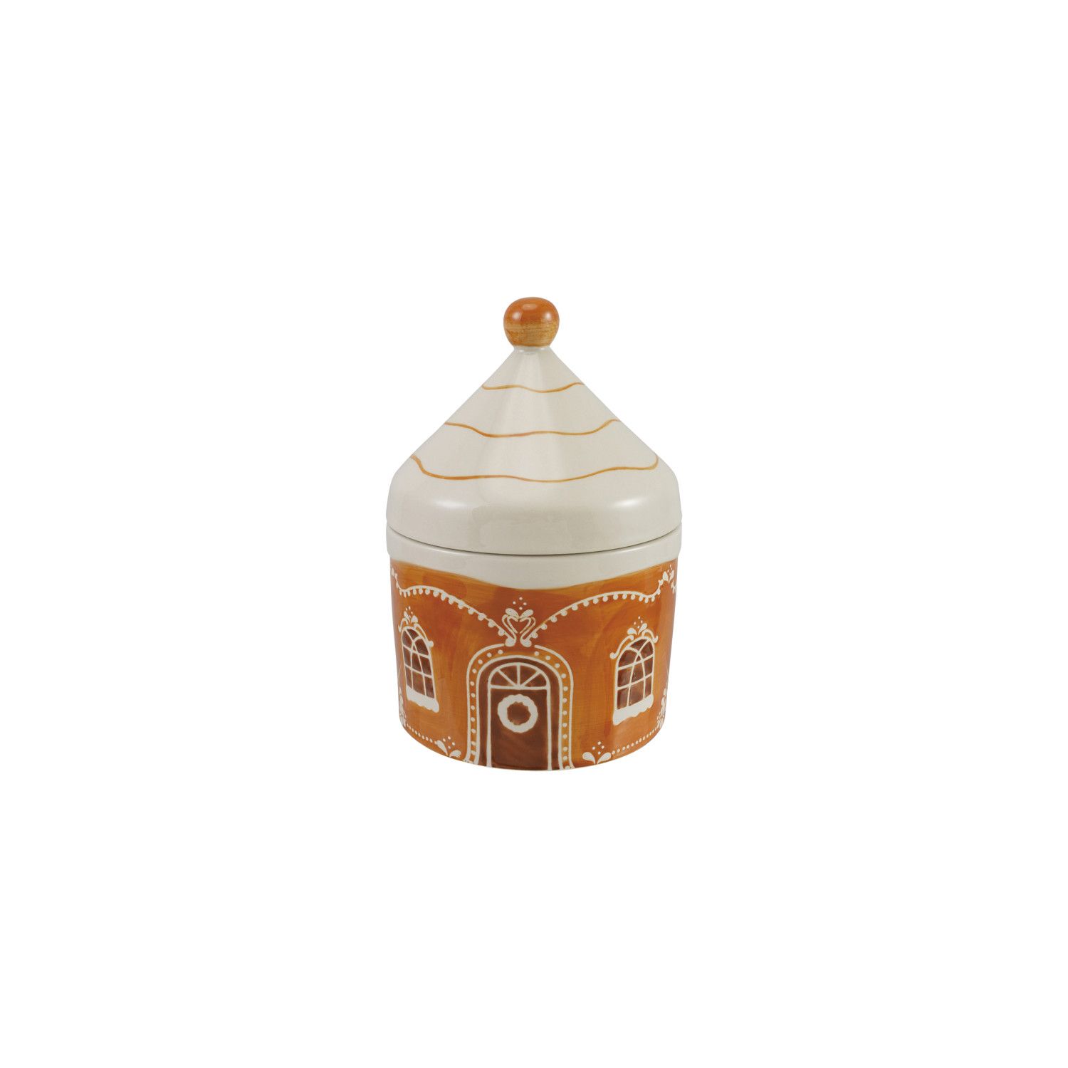 Hand-Painted Gingerbread Stoneware Cookie Jar