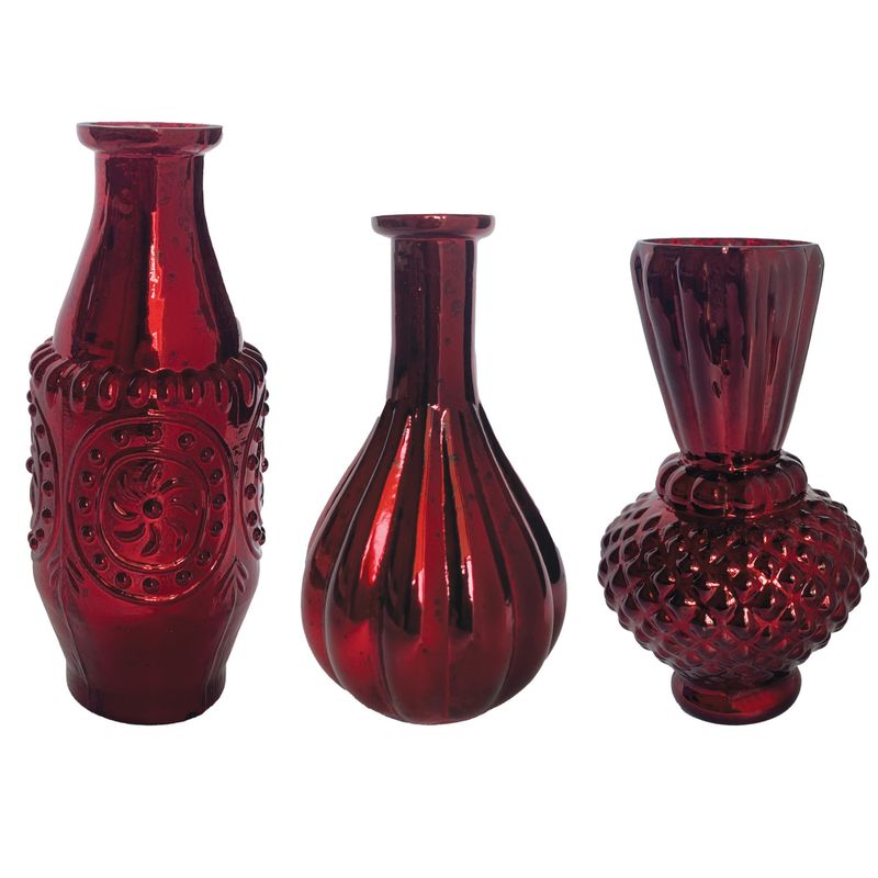 Embossed Mercury Glass Vase -