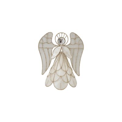 Metal &amp; Faux Capiz Angel Tree Topper