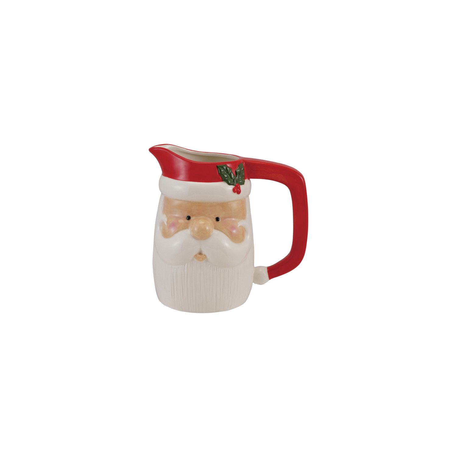 Hand-Painted Ceramic Santa Head Pitcher