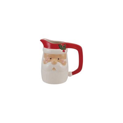 Hand-Painted Ceramic Santa Head Pitcher