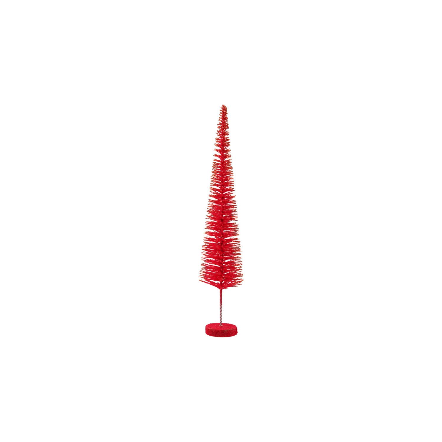 Red Bottle Brush Tree w/ Glitter, Size: (S)