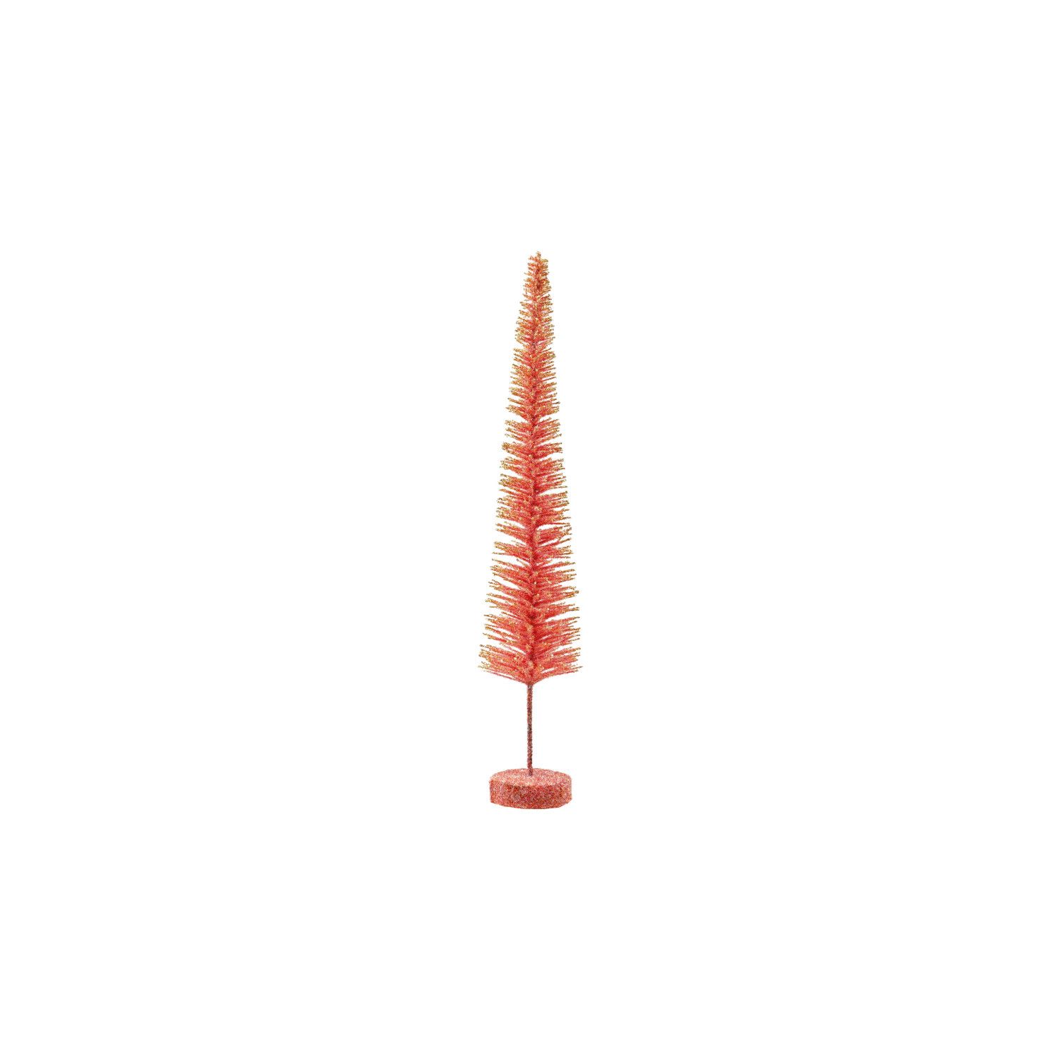Pink Bottle Brush Tree w/ Glitter, Size: (S)