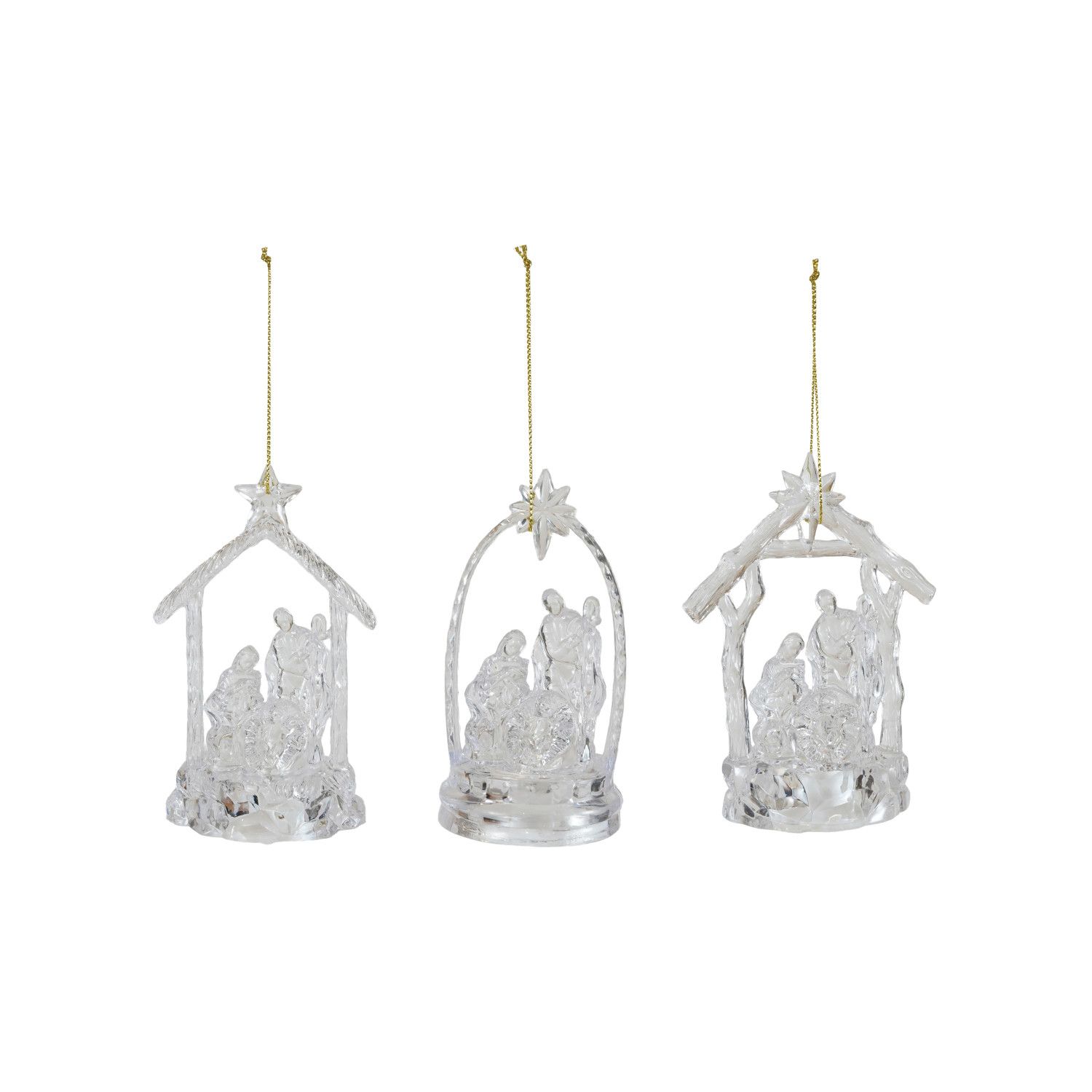 Plastic Holy Family Ornament w/ LED Light