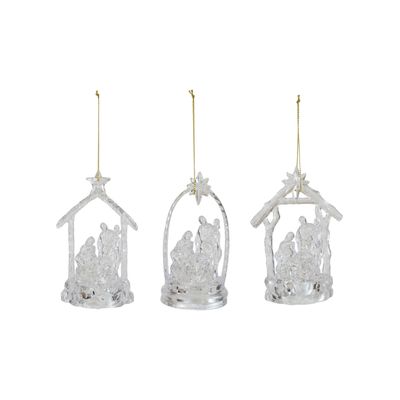 Plastic Holy Family Ornament w/ LED Light