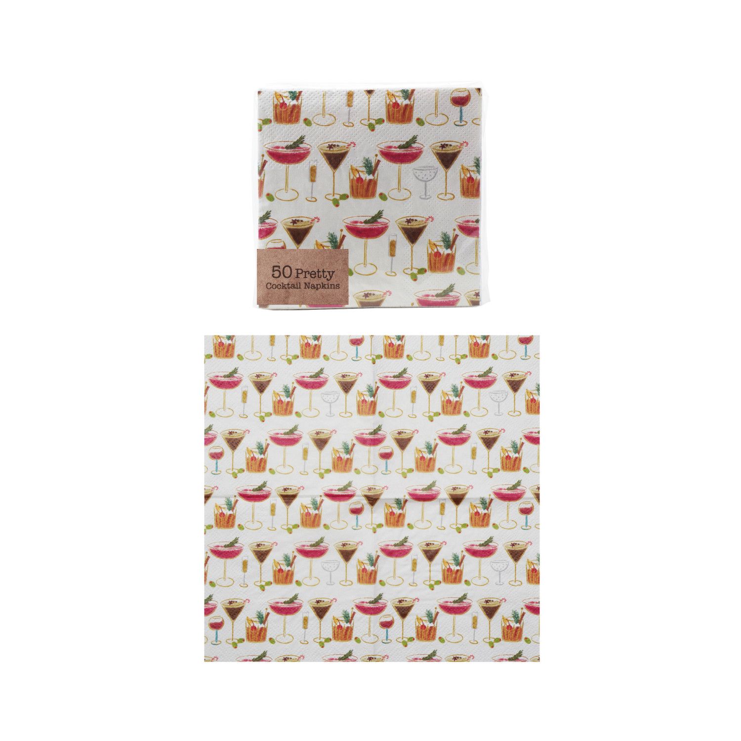Christmas Cocktail Pattern Napkins