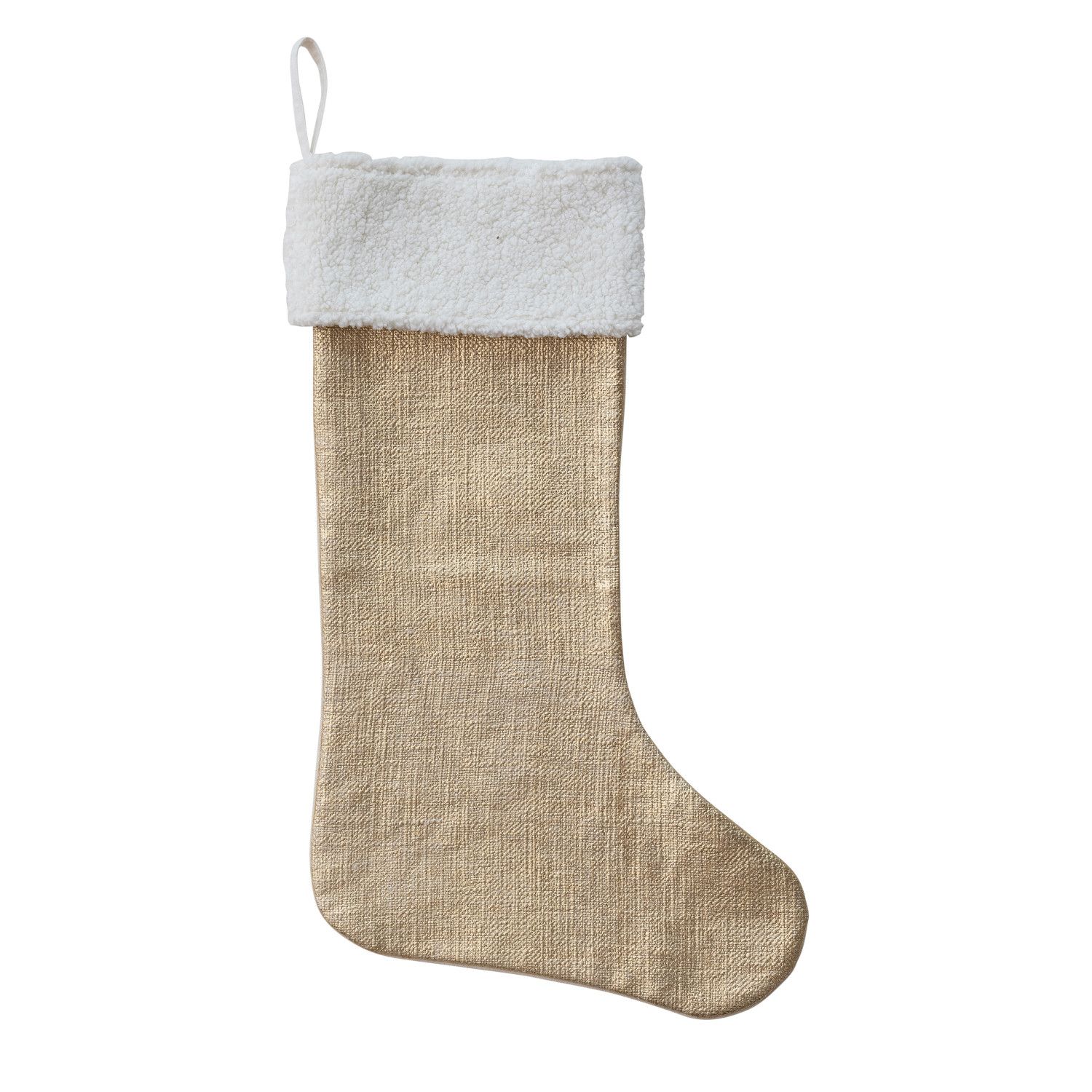 Gold Stocking w/ Faux Sherpa Cuff