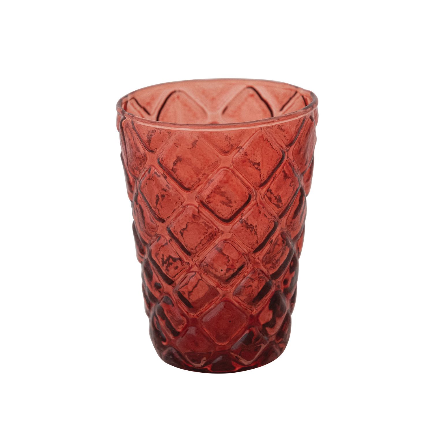 8 oz. Embossed Red Glass