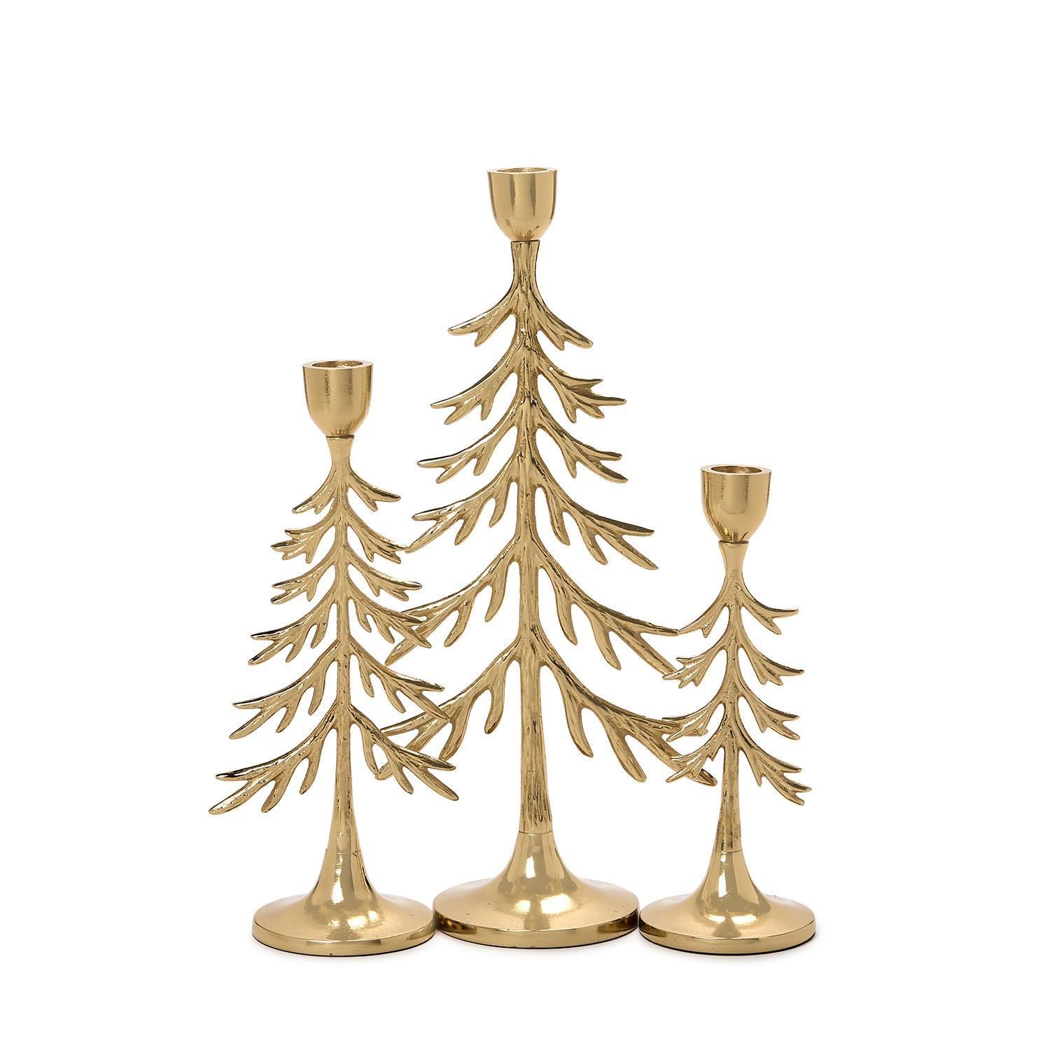 Gold Tree Taper Candleholder