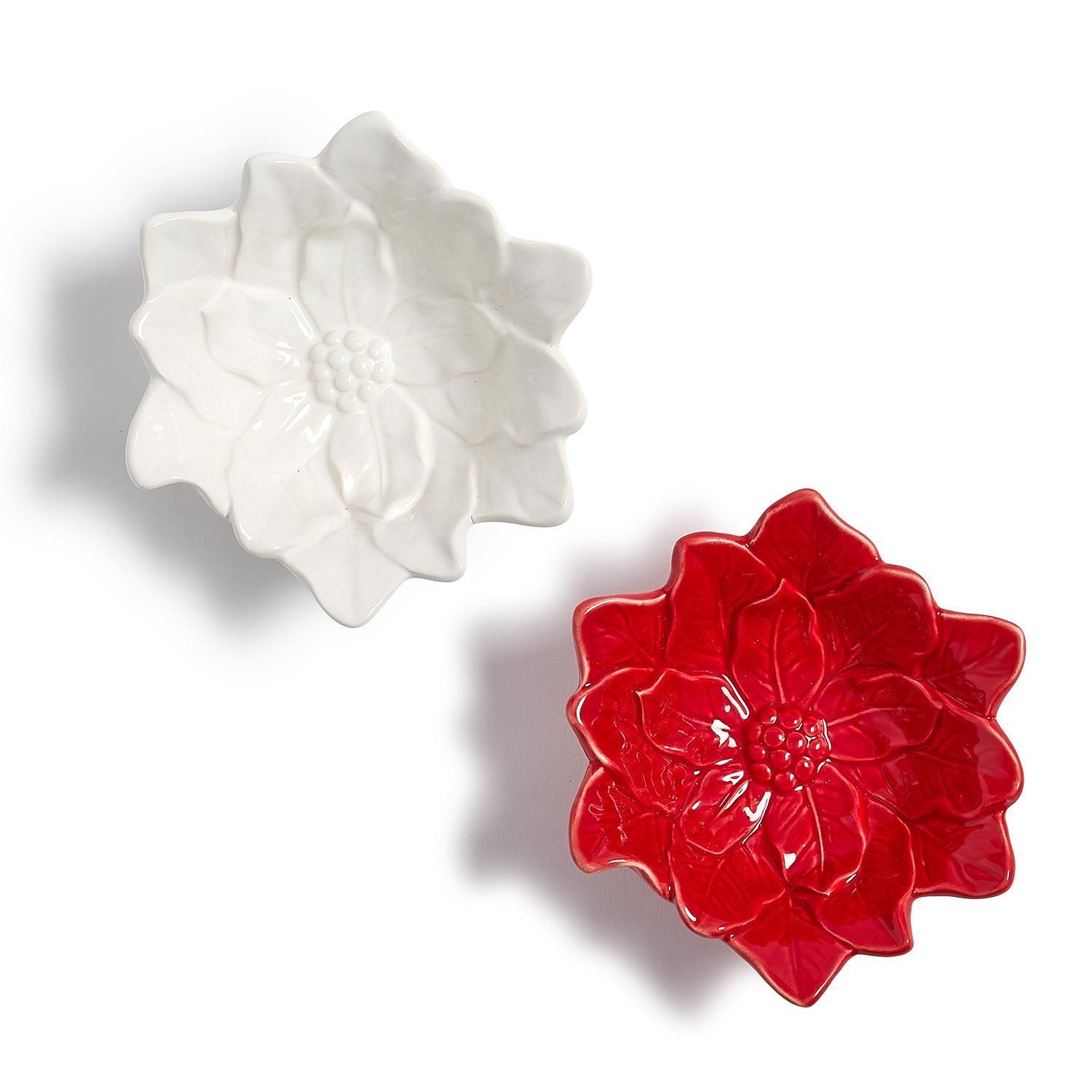 White Poinsettia Dish