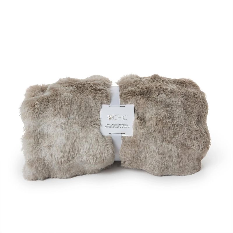 Faux Fur Throw Taupe