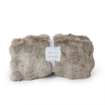 Faux Fur Throw Taupe