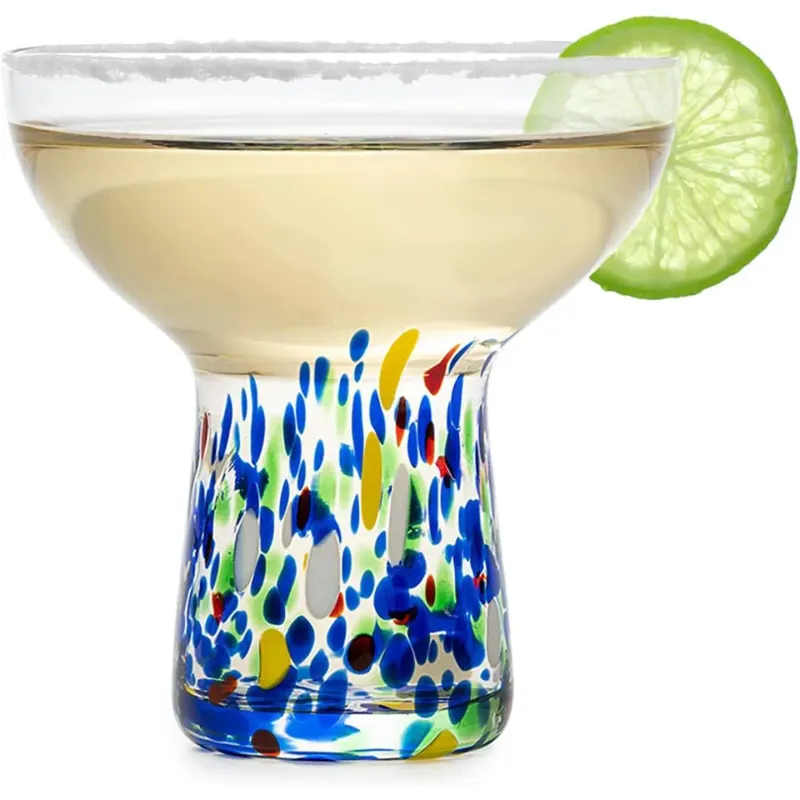 Stemless Confetti Margarita Glass