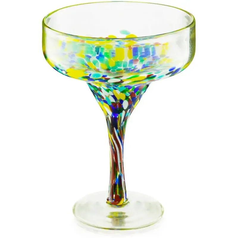 Mexican Design Hand Blown Margarita Glass
