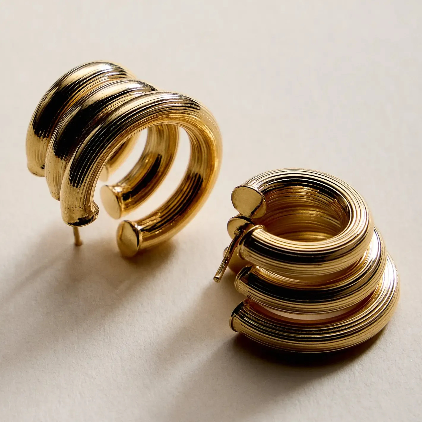 Gold Filled Triple Hoop Earrings