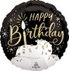 Birthday Black Silver Gold Balloon 18"