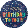 Birthday Bright Blocks Balloon 18"